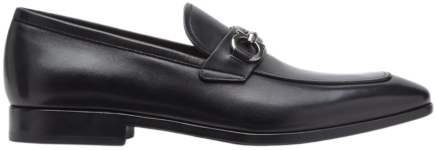 Ferragamo Benford Mens Black Leather Slip On Loafer Shoe 755992