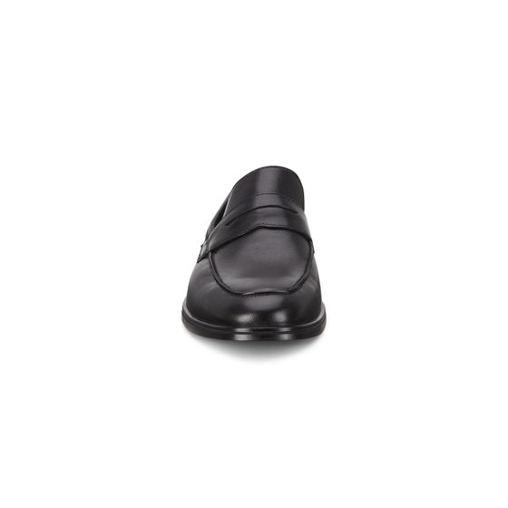 Ecco Men's 621684 Melbourne Black Leather Penny Loafer Slip On Dress Shoe