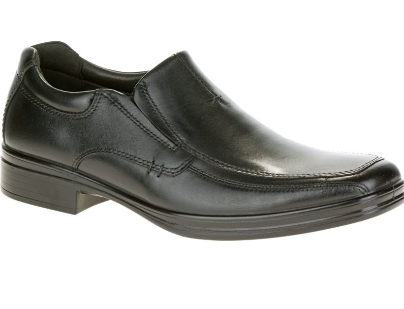 Hush Puppies Men's H102829 Quatro BK Slip-On Black Leather Shoe