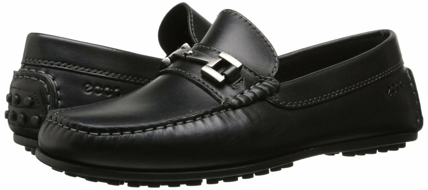 ECCO Men s 580414 Hybrid Black Leather Moccasin Slip On Loafer Men s Driving Shoe Soulier Shoes