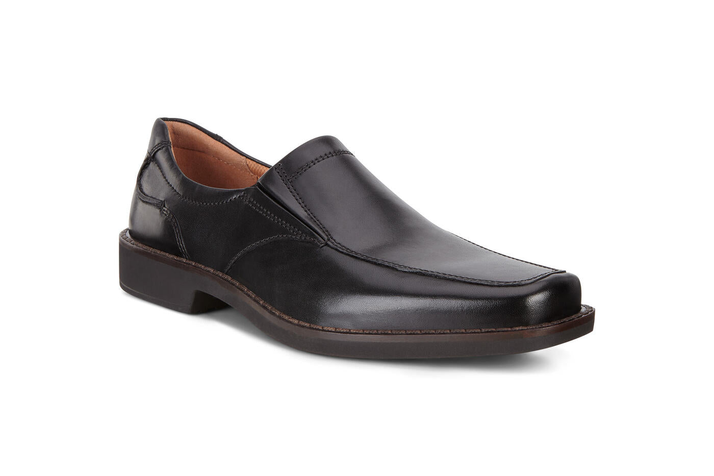 Ecco Men's 600304 Seattle Black Leather Slip On Dress Shoe