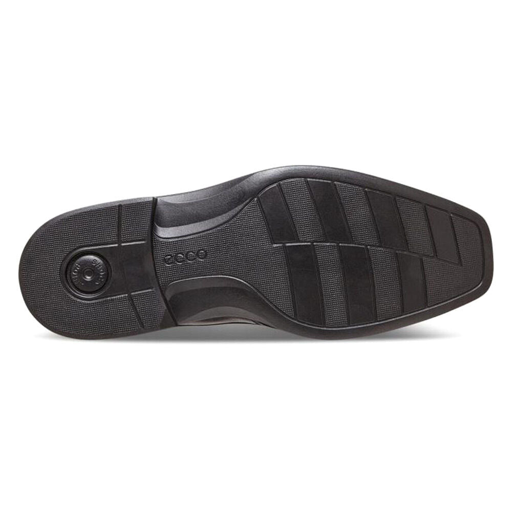 ECCO Men's 623534 Johannesburg Black Leather Plain Toe Lace Up Dress Shoe