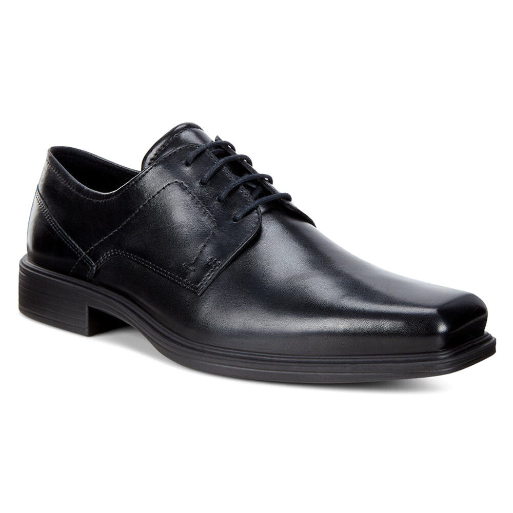 ECCO Men's 623534 Johannesburg Black Leather Plain Toe Lace Up Dress Shoe