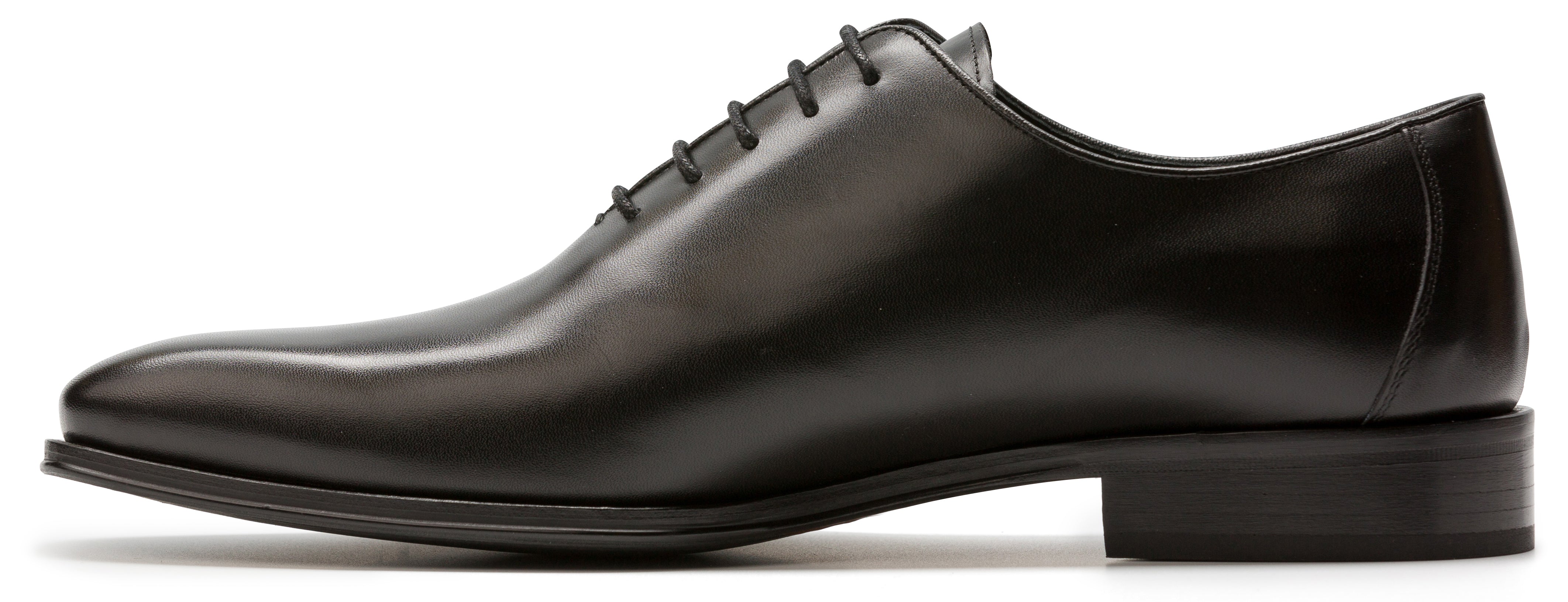 Luciana Men's Black Leather Plain Toe Dress Shoe 7195