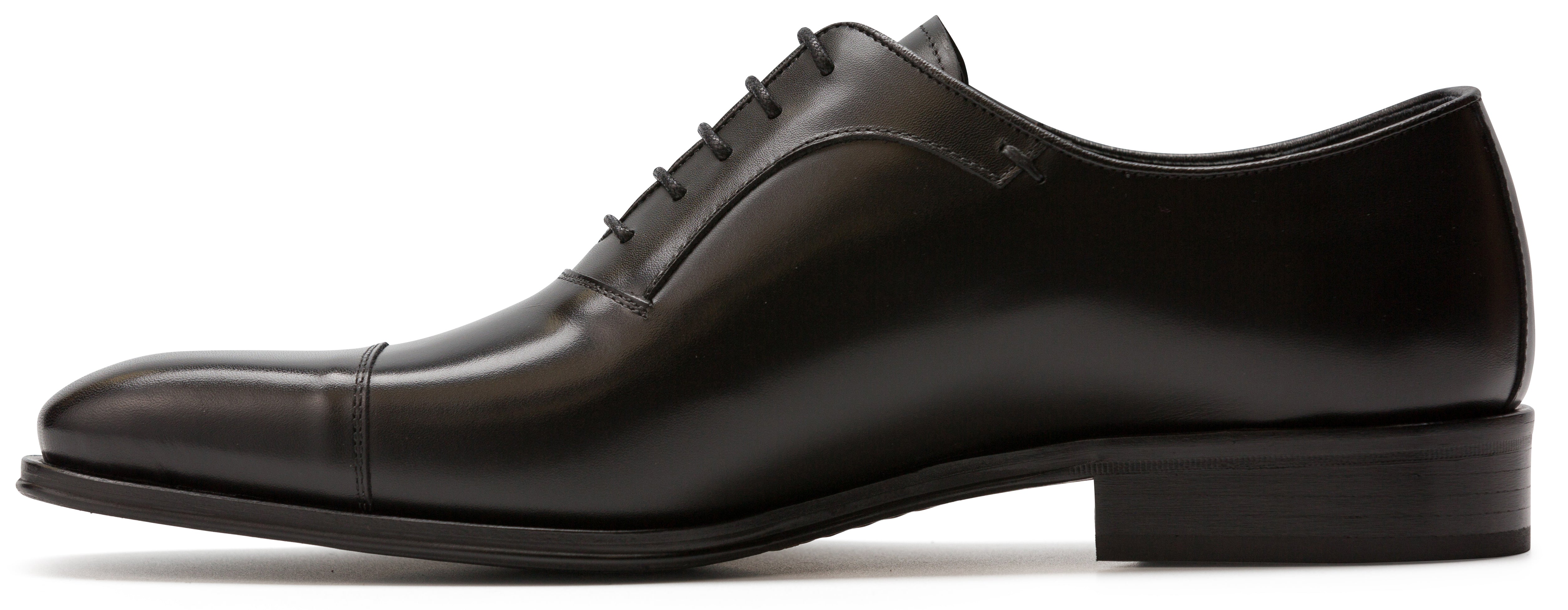 Luciana Men's Black Leather Cap toe Dress Shoe 7523