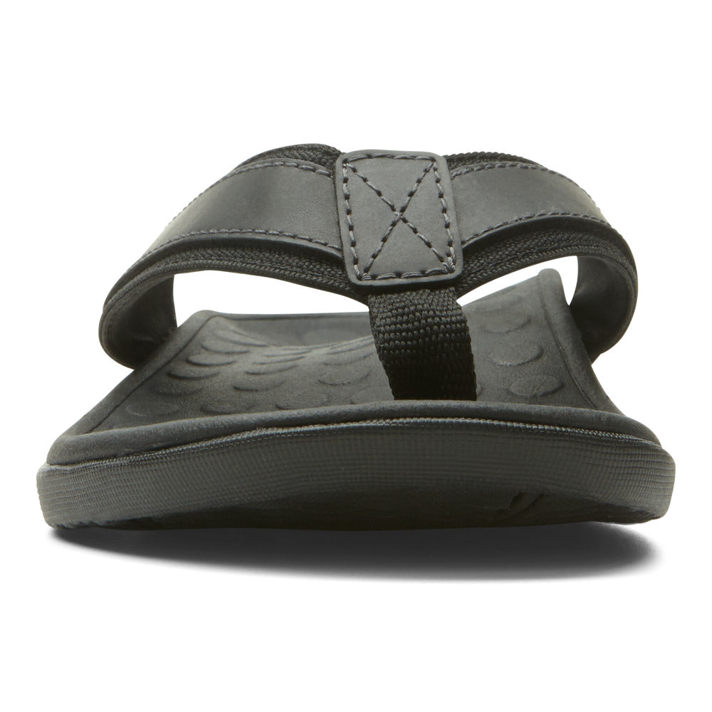 Vionic Men's Tide Toe Post Black Sandal