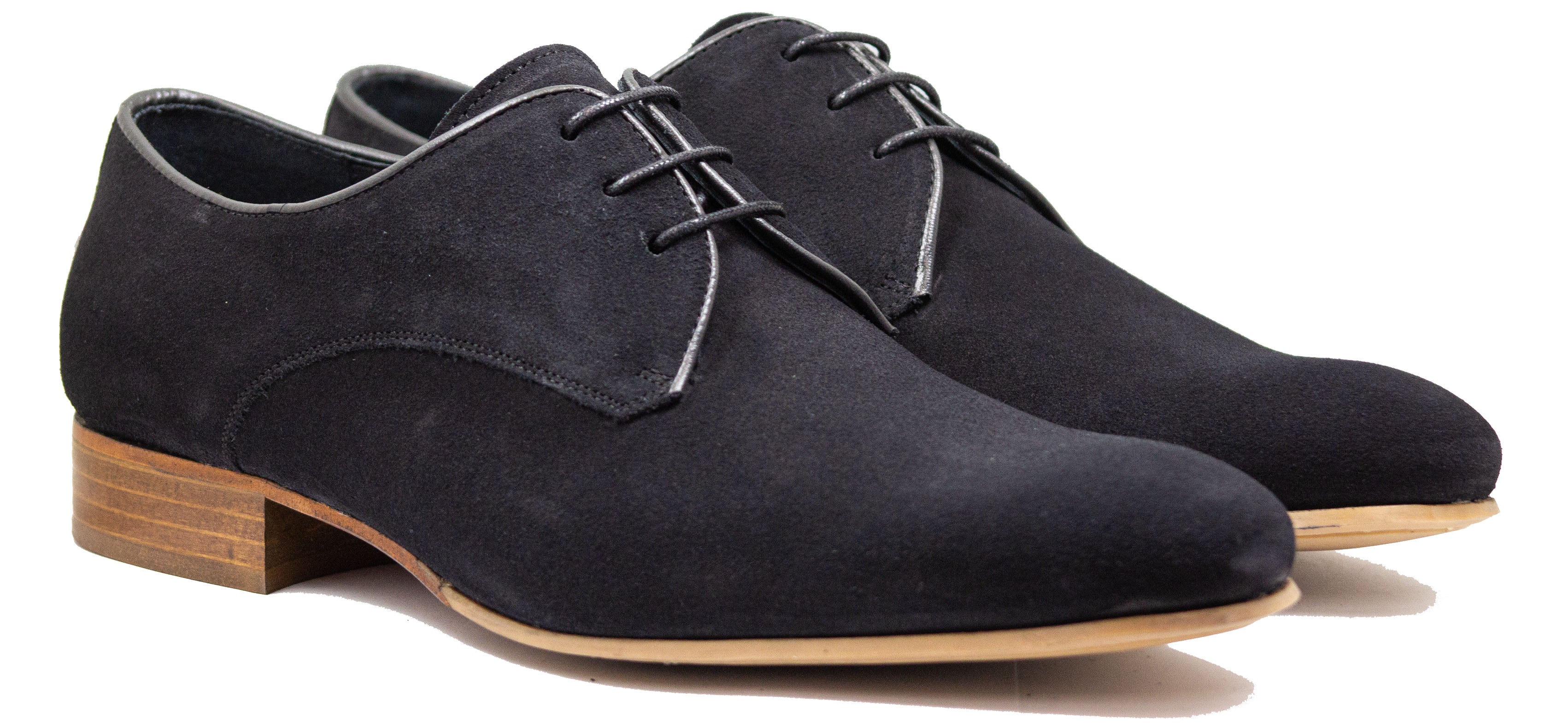 Luciana Men's Black Suede Plain Toe Dress Shoe 7501