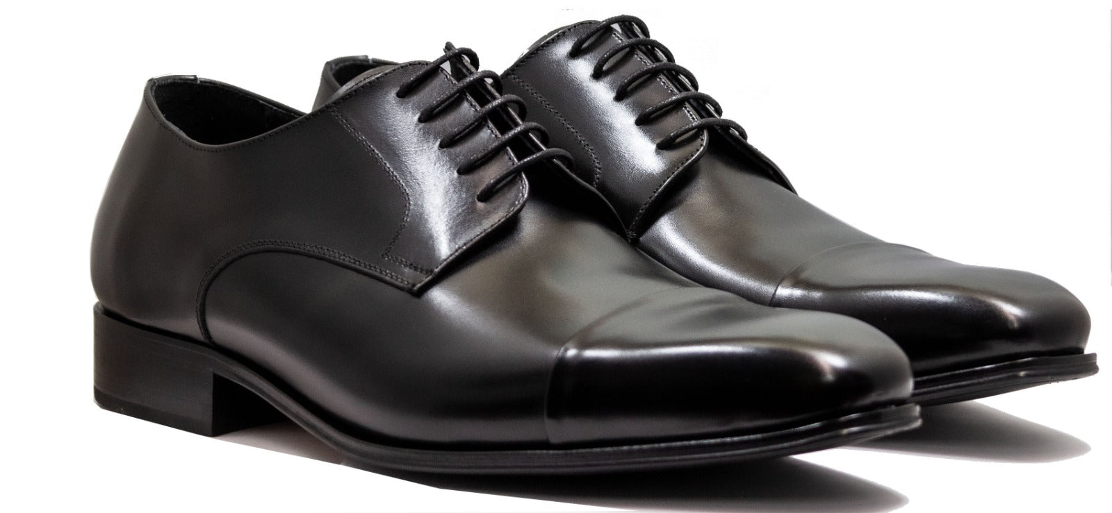 Luciana Men's Black Leather Cap Toe Dress Shoe  17172