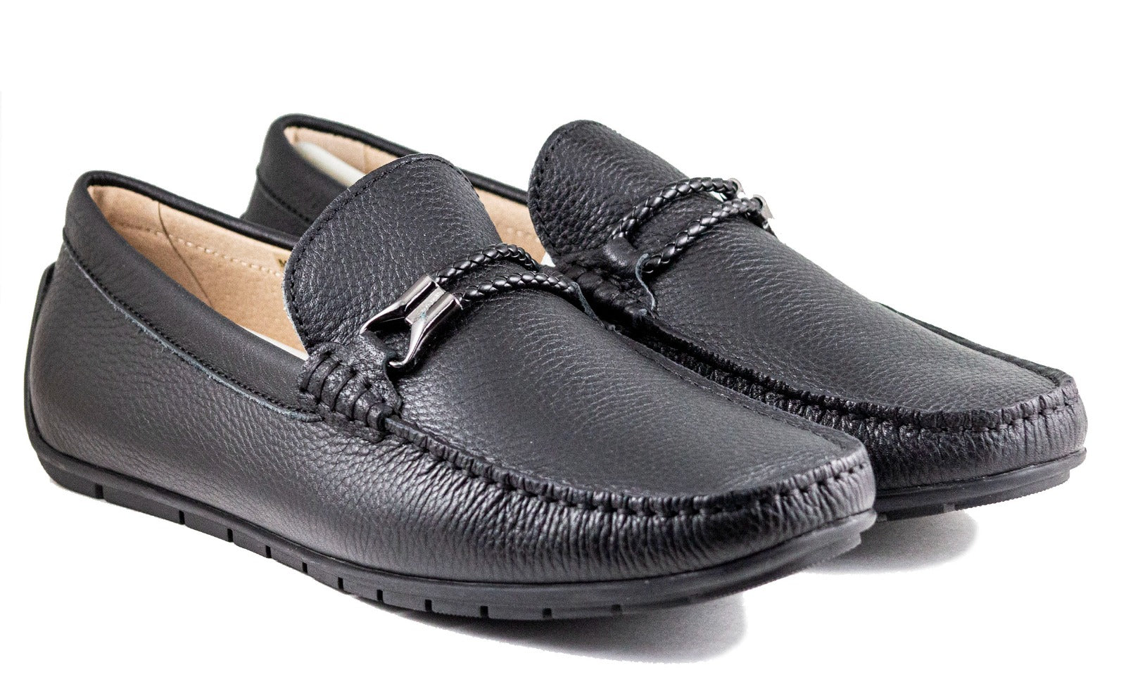 Salo Men's Black Loafers Moccasins Shoes 219-18 Men's Driving