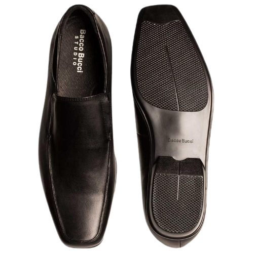 Bacco Bucci Jake Black Leather Slip On Loafer MEN S DRESS SHOES