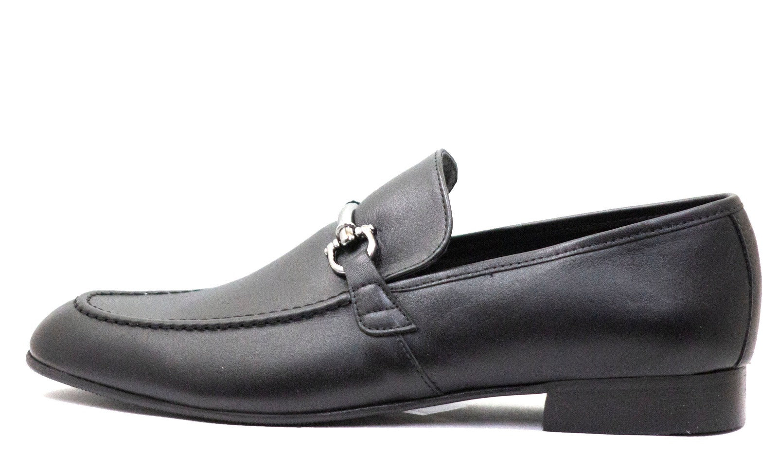Andanines Boys Black Leather Slip On Loafer Dress Shoe C77703