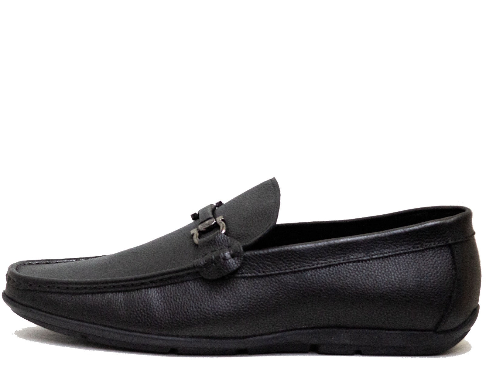 Mario Samello Mens 1337 W012 Black Moccasin Dress Shoes