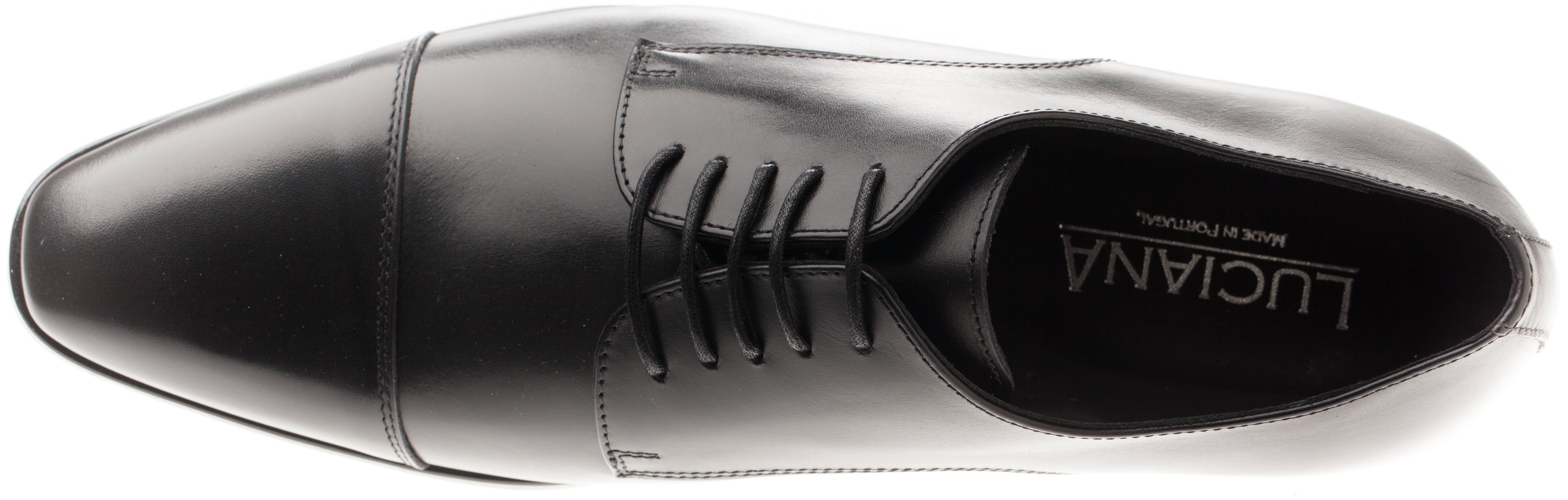 Luciana Men's Black Leather Cap toe Dress Shoe 6305
