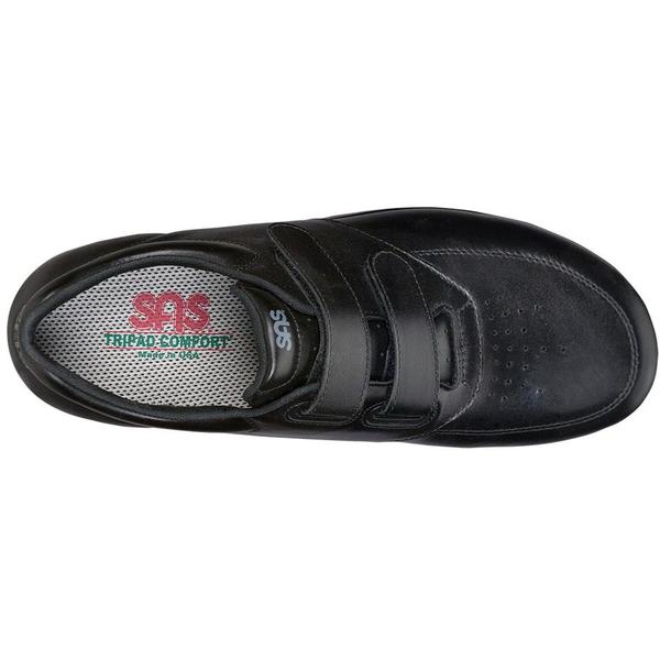 SAS Men's Vto Velcro Black Leather Orthopedic Shoe